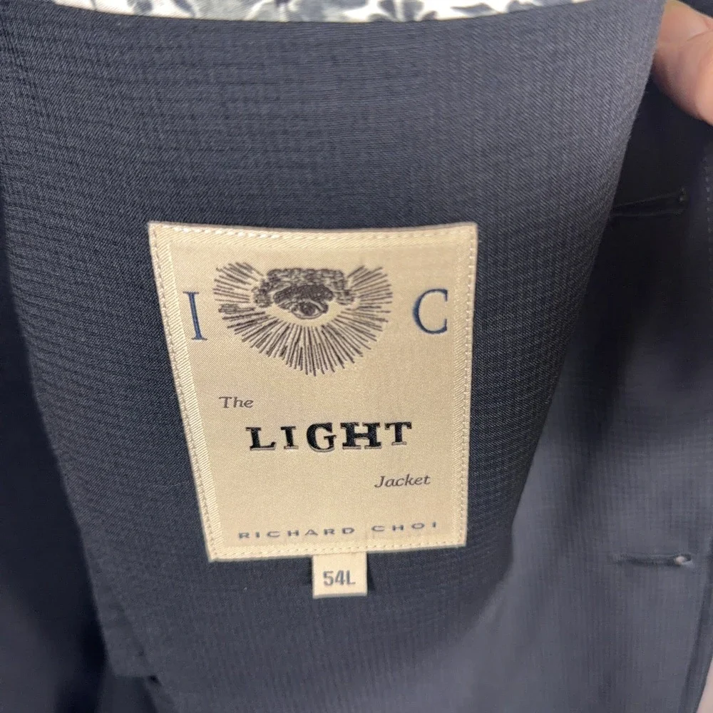 Richard Choi The Light Jacket Wool Coolmax‎ Blend Blazer 54L Navy Blue Suit Coat